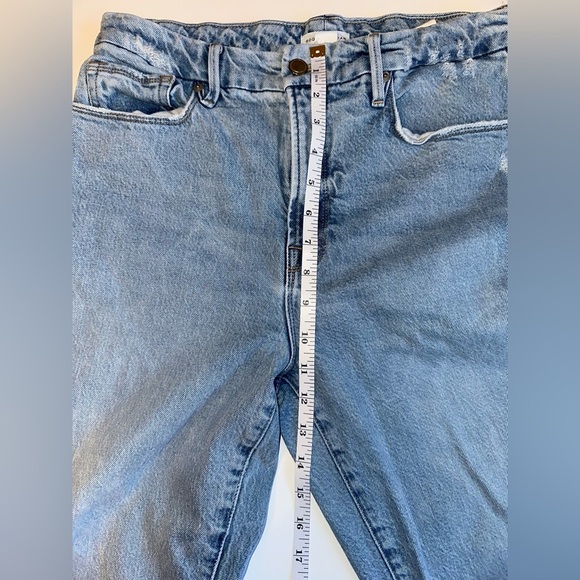 Good American Women’s Straight Leg Size 4 / 27 High Rise Frayed Hem Distressed - Picture 6 of 9